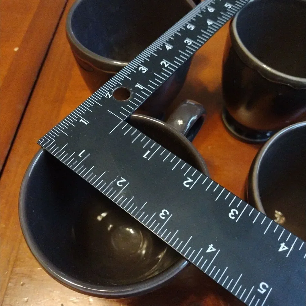 Set Of 6 Williams Sonoma Alexia Chocolate Brown Footed Coffee Mug Discontinued